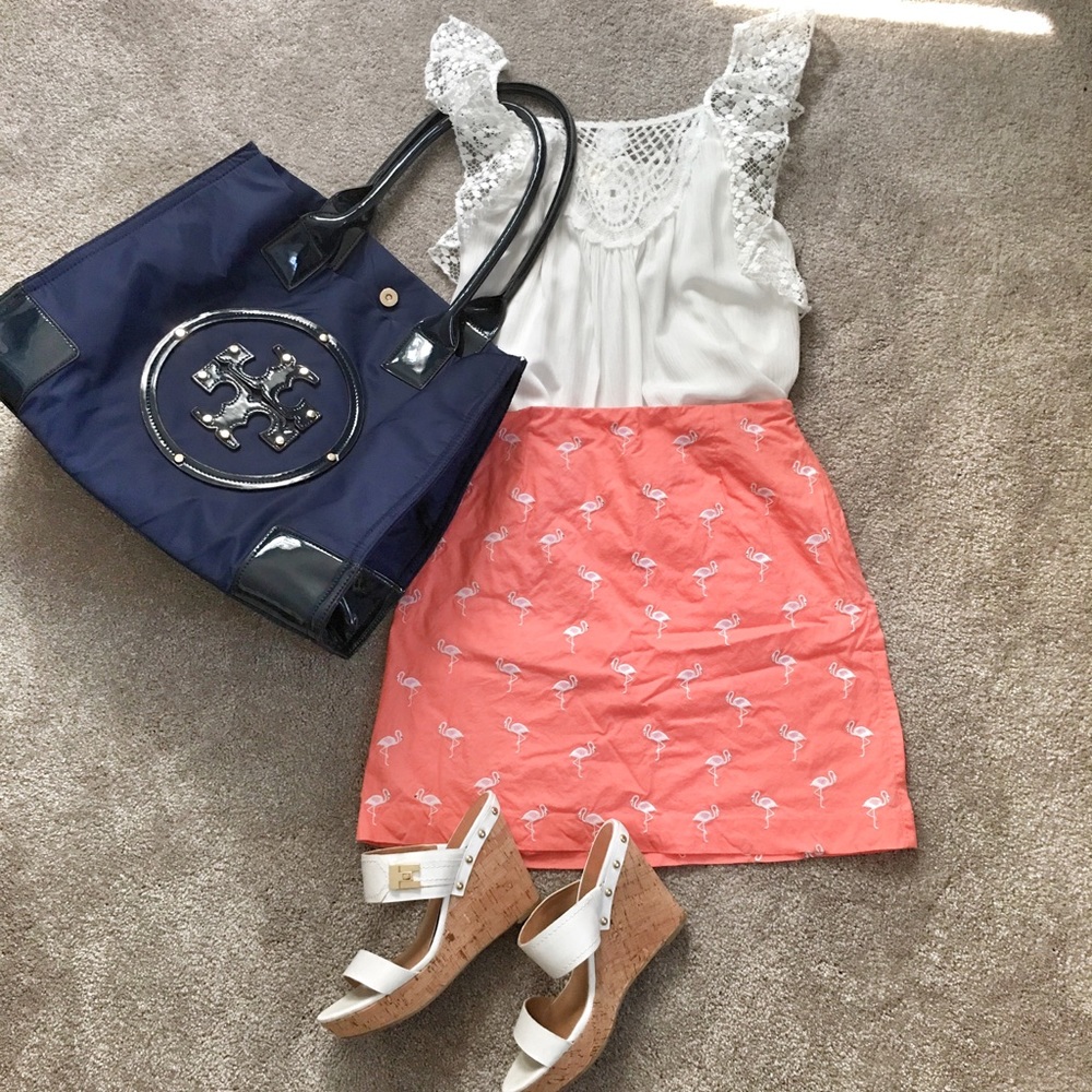 SUPER CUTE TALBOTS FLAMINGO SKIRT SIZE 4 - Picture 8 of 8
